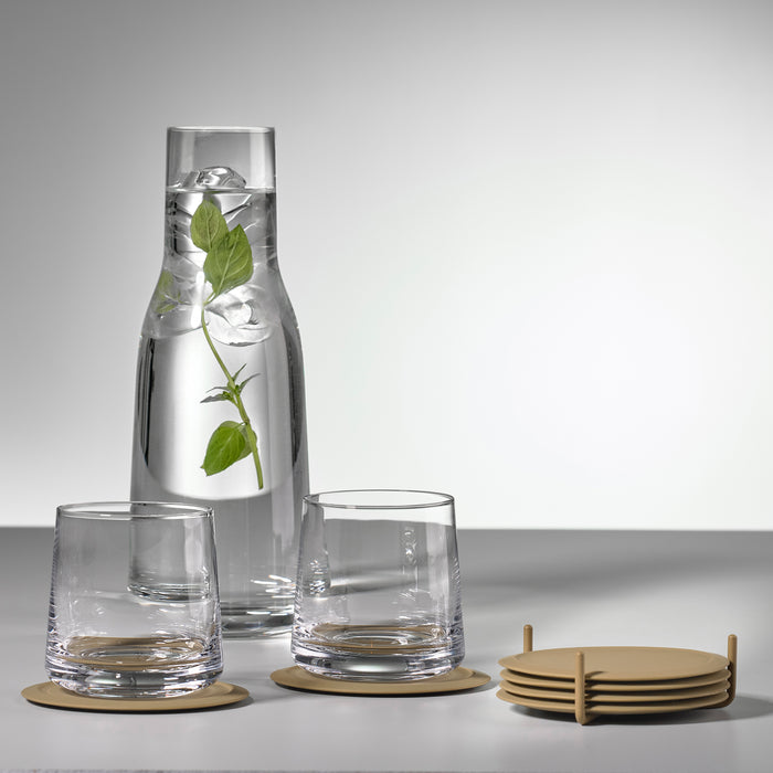 Zone Denmark Singles Onderzetters 6 st. met Houder - Khaki