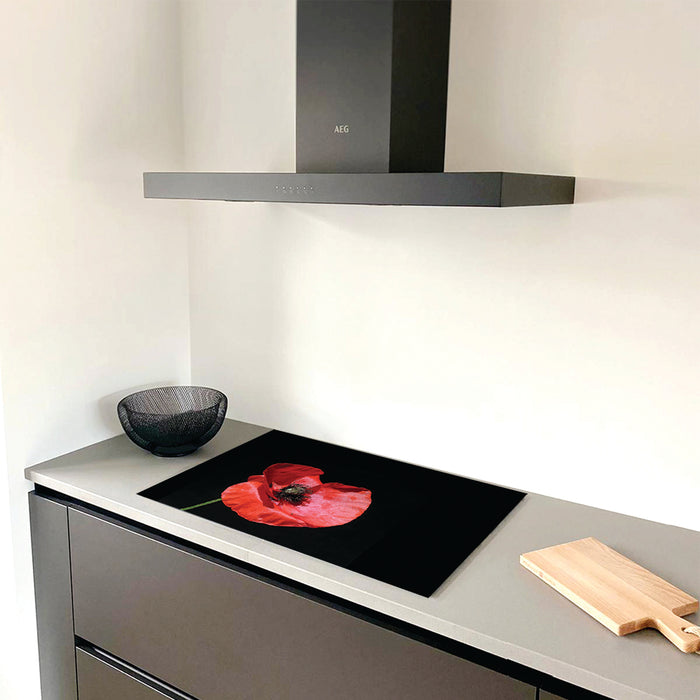 Inductie Beschermer - Exclusief - Klaproos Print - 90x52cm