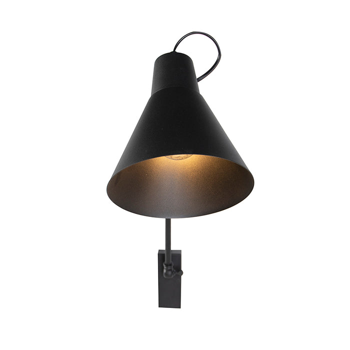 QAZQA Design wandlamp zwart verstelbaar - Luna