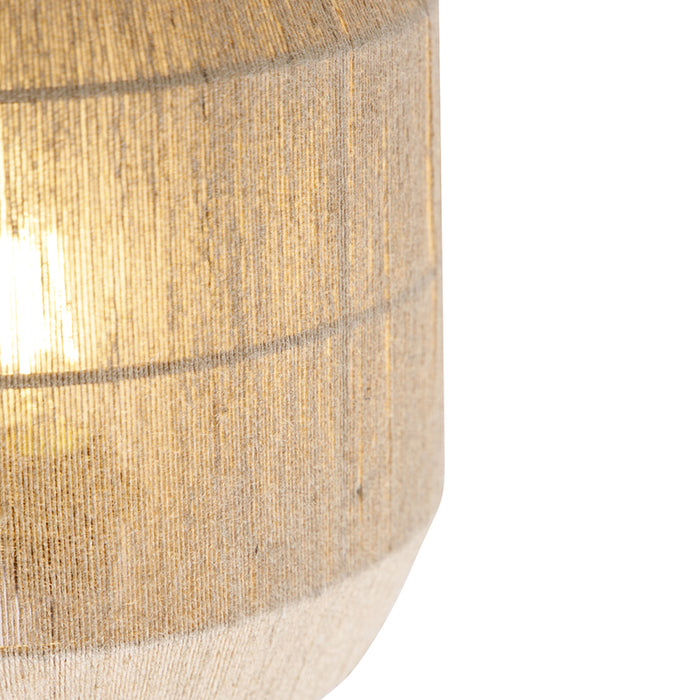 QAZQA Oosterse wandlamp zwart met jute touw - Riki