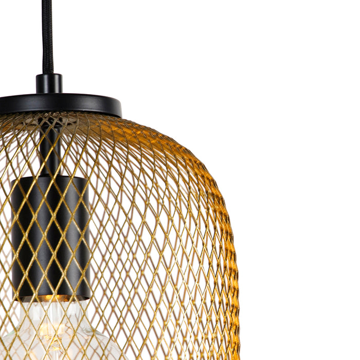 QAZQA Art Deco hanglamp  goud 45 cm 3-lichts - Bliss Mesh