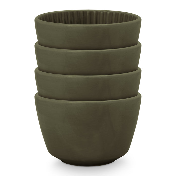 vtwonen Relievo Schaal Ø 12,5 cm - Set van 4 - Donkergroen