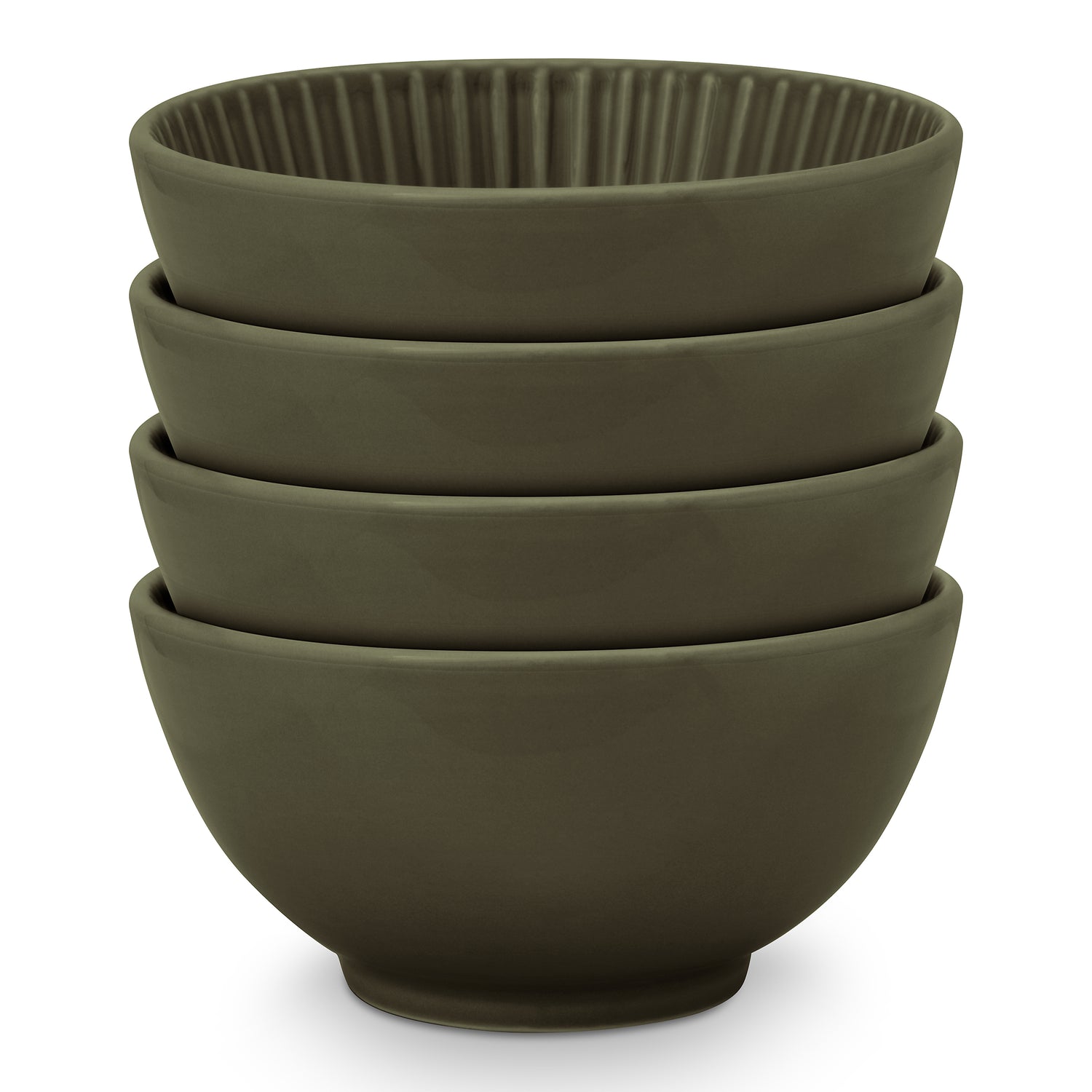 vtwonen Relievo Schaal Ø 15,5 cm - Set van 4 - Donkergroen