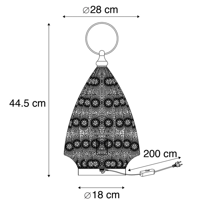 QAZQA Tafellamp mowgli - Goud|messing - Oosters - D 280mm