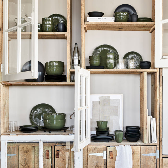 vtwonen Relievo Serviesset 16-delig - Donkergroen