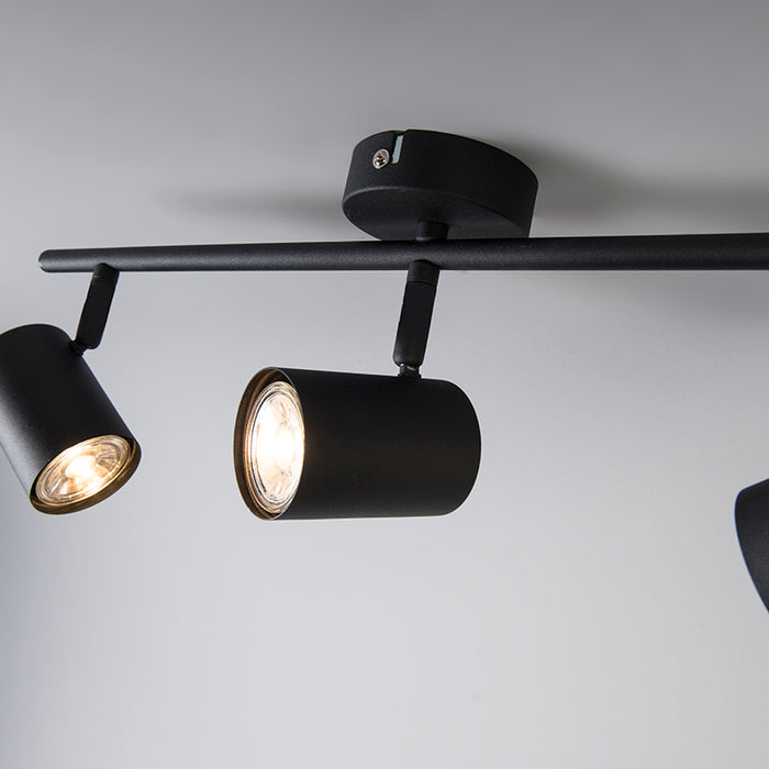 QAZQA Moderne spot zwart kantelbaar 3-lichts - Jeana