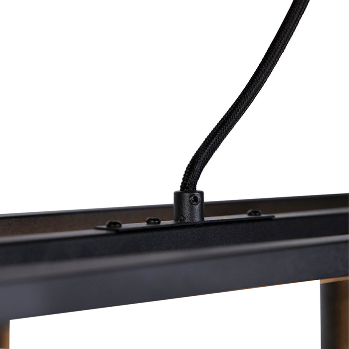 QAZQA Smart industriële hanglamp zwart incl. 4 WiFi A60 - Cage