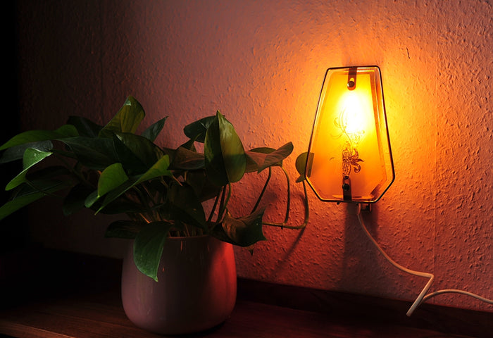 Reliving Set Hollywood Regency Wandlampen Roze Rookglas Wit