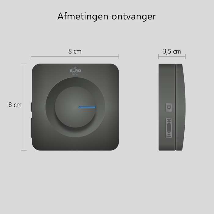 ELRO DB3000 Draadloze Deurbel Set – met Ontvanger op batterij - Zwart