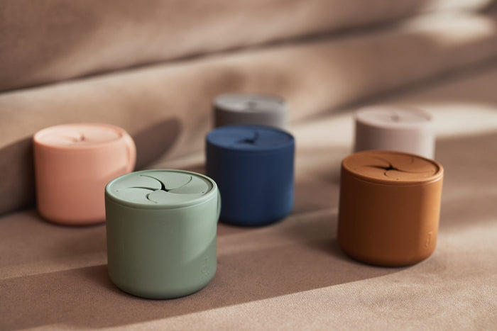 Jollein siliconen snack cup ash green (7 centimeter x 10 centimeter)