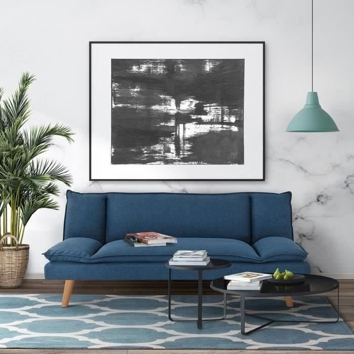 Cstore TINA 3-zits slaapbank - Donkerblauwe stof - L181xD90xH74cm