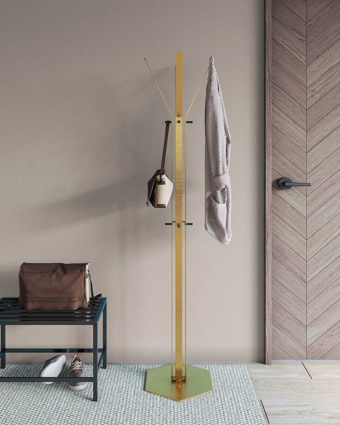 Gorillz Stack - Kapstok Staand - Industrieel design - Goud