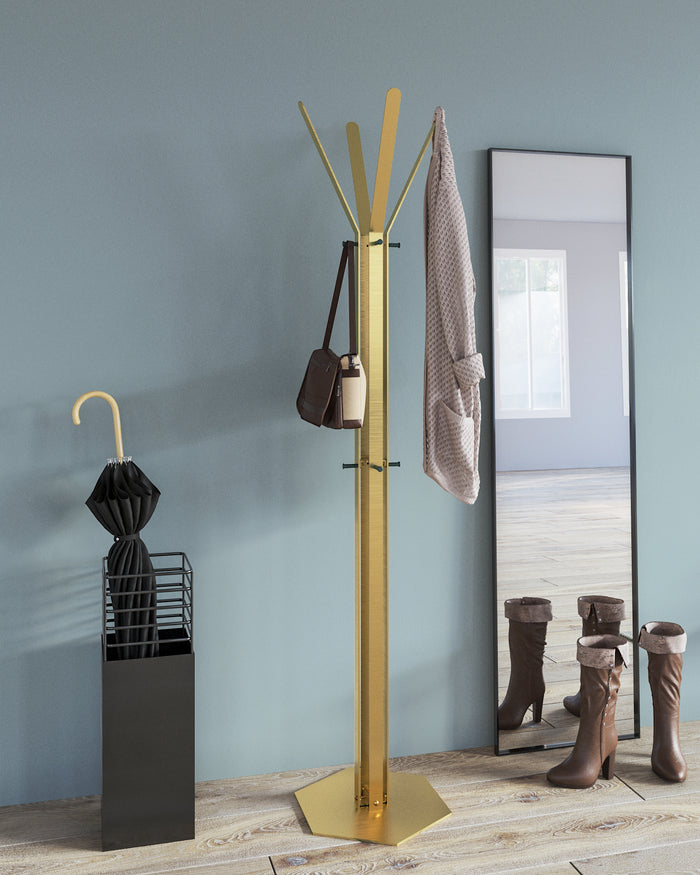 Gorillz Stack - Kapstok Staand - Industrieel design - Goud