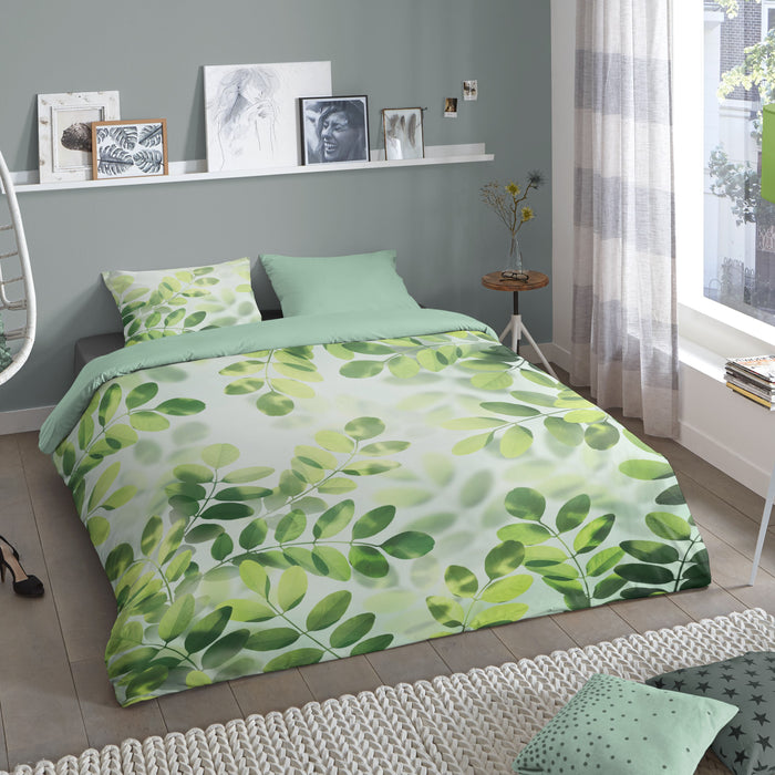 Good Morning Sunny Leaves Dekbedovertrek 140 x 220 cm - Groen