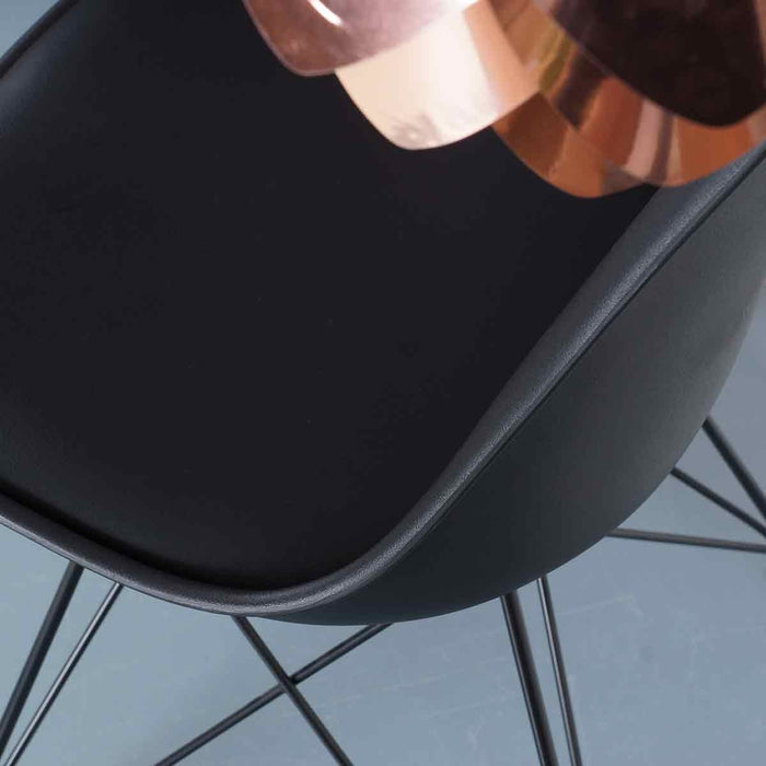 Essence Metal Eetkamerstoel Zwart - Zwart Onderstel