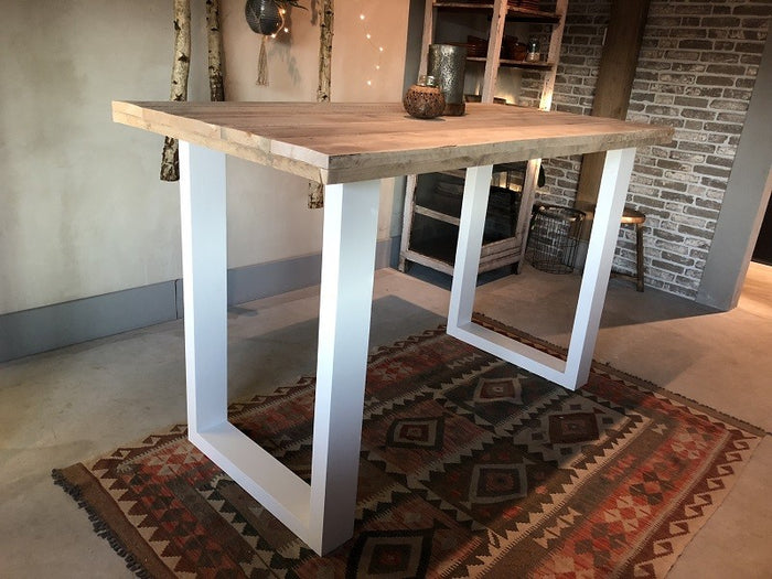 Wood4you - Bartafel New England steigerhout 200Lx110Hx74D cm wit