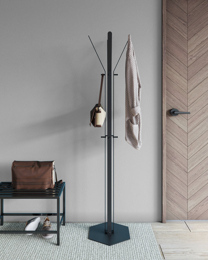 Gorillz Stack - Kapstok Staand - Industrieel design - 12 haken- Zwart