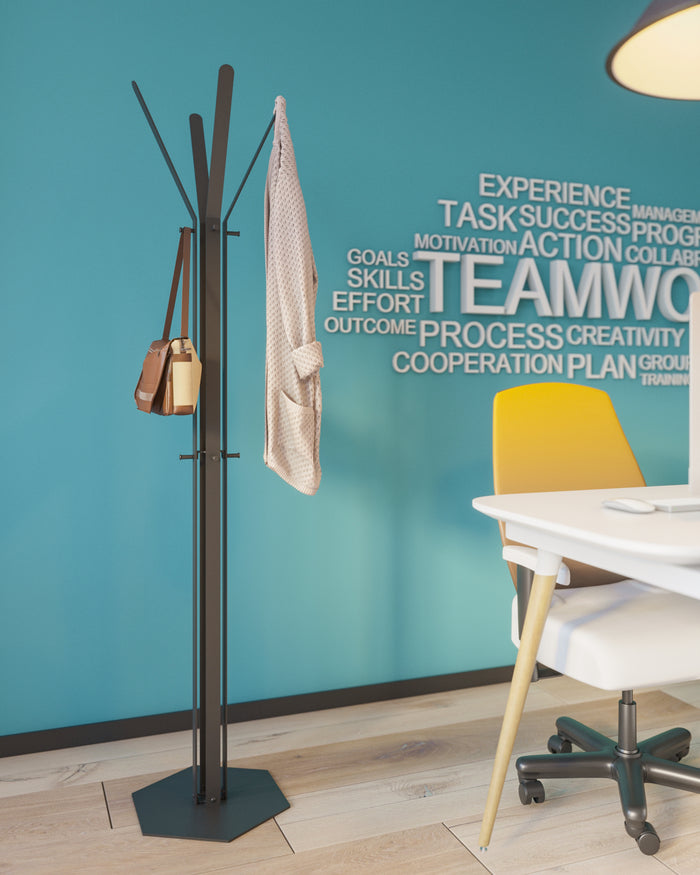 Gorillz Stack - Kapstok Staand - Industrieel design - 12 haken- Zwart