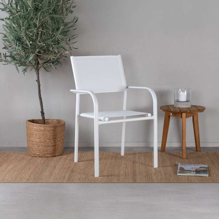 Fjôrd - Tuinstoel Wit Textiel - Santorini - Set van 2