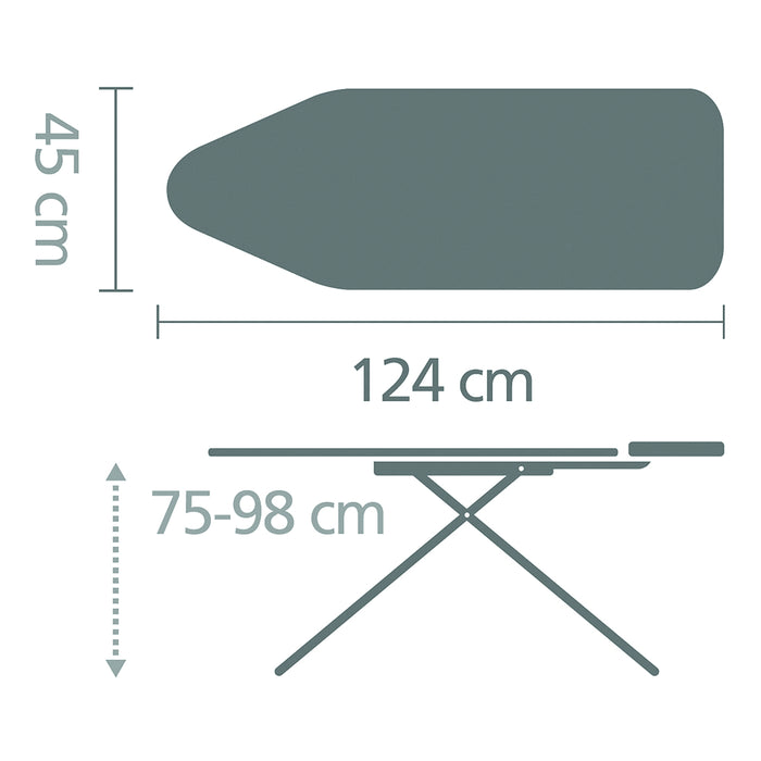 Brabantia Uitklapbare Houder Strijkplank 124 x 45 cm