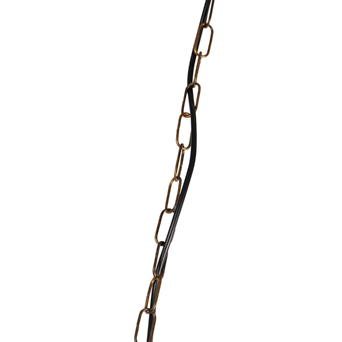 QAZQA kroonluchter goud met met linen klemkappen wit 5-lichts -