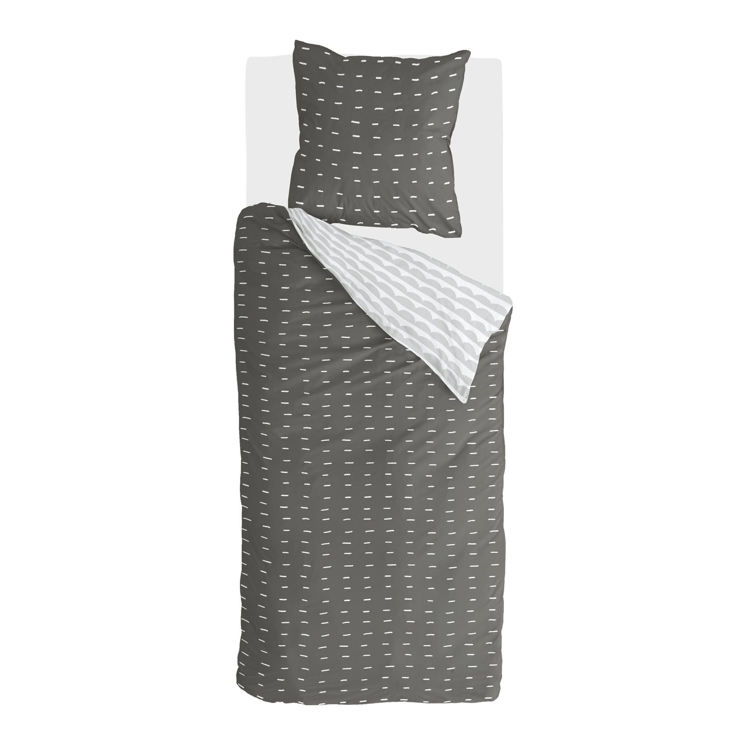 Walra More Dashes Dekbedovertrek 140 x 220/240 cm - Off black