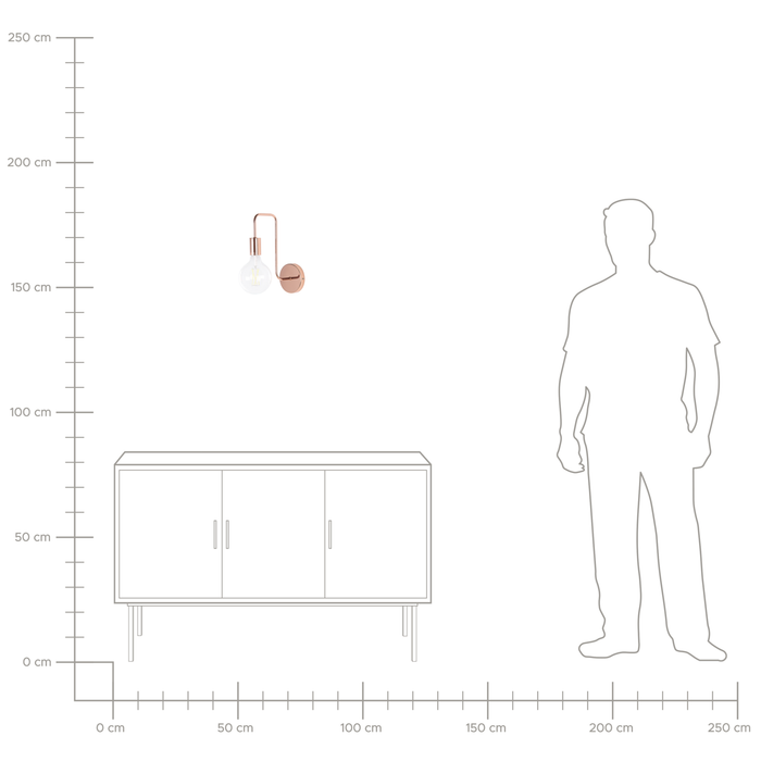 Beliani - SAVENA - Wandlamp - Koper - Metaal