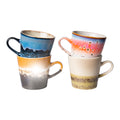 HKliving 70's Ceramics Americano Mok 0,27 L - Set van 4 - Pegasus