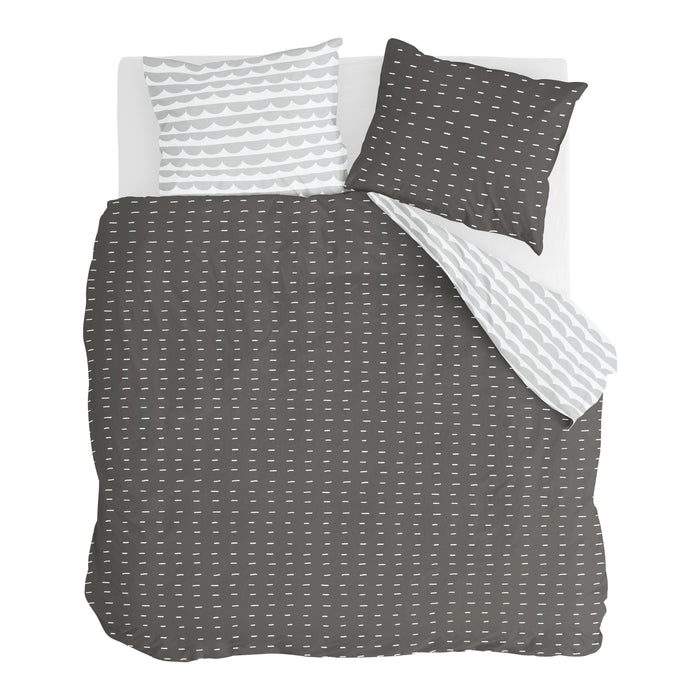 Walra More Dashes Dekbedovertrek 240 x 220/240 cm - Off black