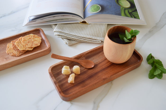 Khaya houten theekopjes - Japanse stijl - set van 2