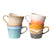 HKliving 70's Ceramics Cappucinokop 0,33 L - Set van 4 - Meteor