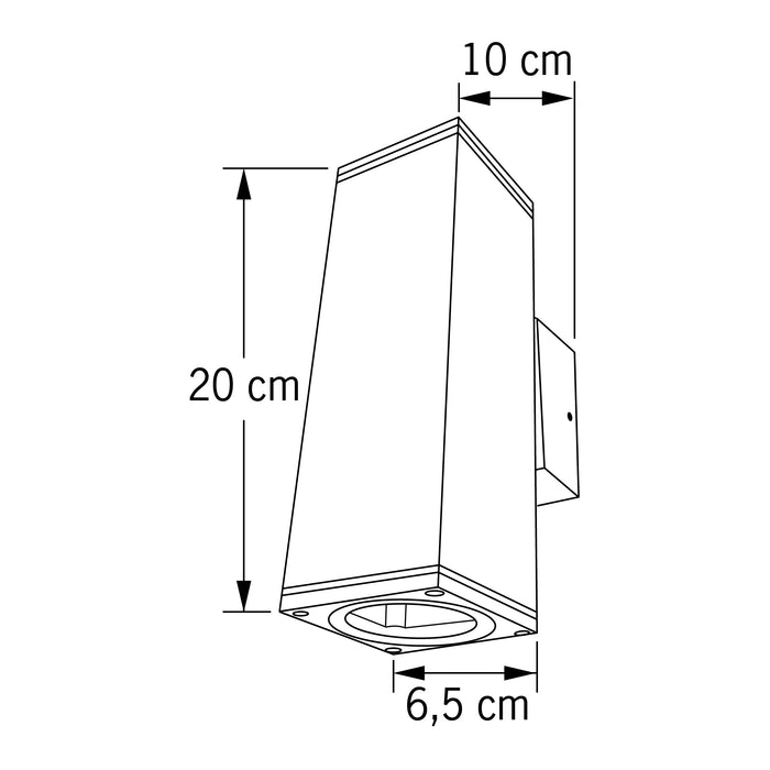 Konstsmide Monza Square Up & Down Wandspot