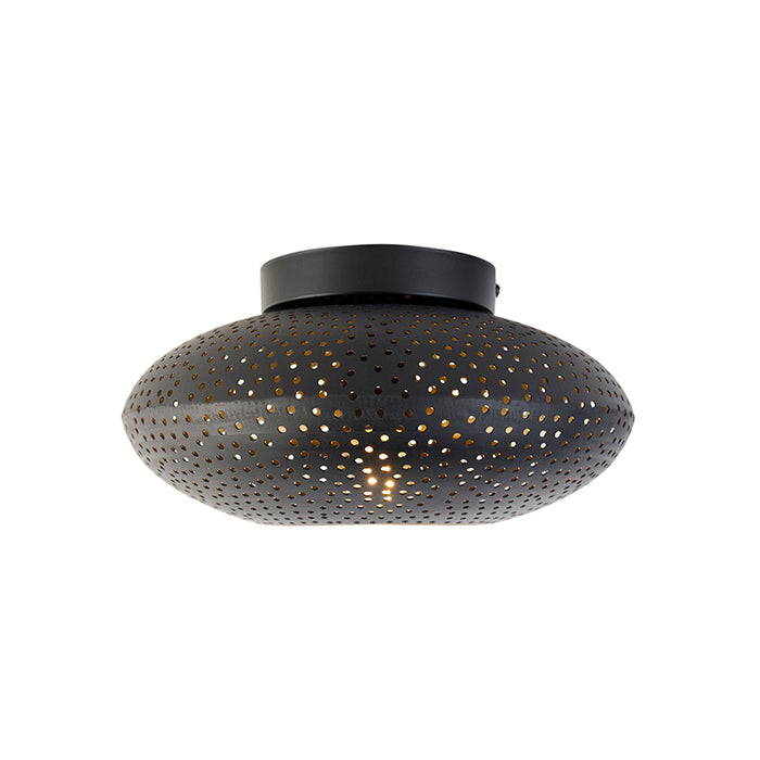 QAZQA Oosterse plafondlamp zwart met goud 25 cm - Radiance