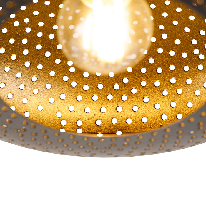 QAZQA Oosterse plafondlamp zwart met goud 25 cm - Radiance