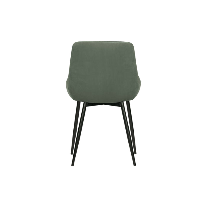 WOOOD Selin Eetkamerstoel - Fluweel - Bleekgroen - Set van 2