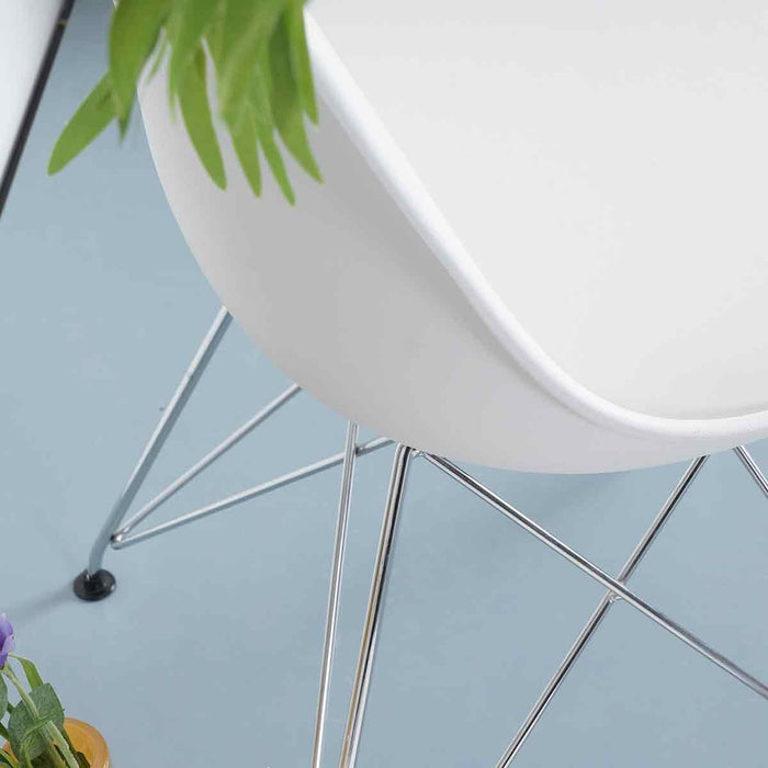 Essence Metal eetkamerstoel wit - chroom onderstel