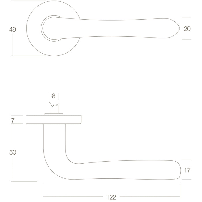Intersteel Deurkruk Saturnus op rozet messing gelakt