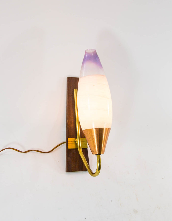 Reliving Midcentury Italian Wall Sconce Pearlescent Glass Vintage 50'S
