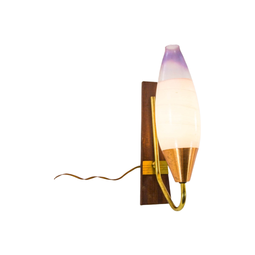 Reliving Midcentury Italian Wall Sconce Pearlescent Glass Vintage 50'S