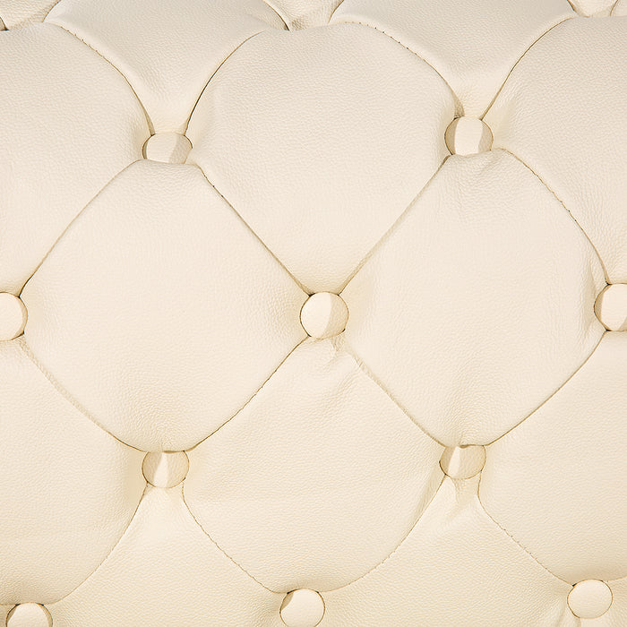 Beliani - CHESTERFIELD - Chesterfield bank 2-zits - Beige - Leer