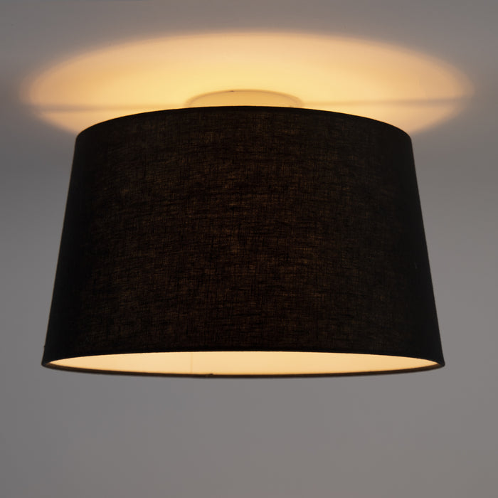 QAZQA Moderne plafondlamp wit met zwarte kap 35 cm - Combi