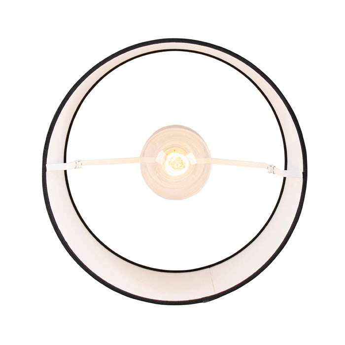 QAZQA Moderne plafondlamp wit met zwarte kap 35 cm - Combi