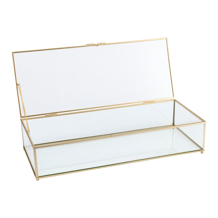 vtwonen Glazen Opbergdoos Vitrine - Goud (16,5 cm)