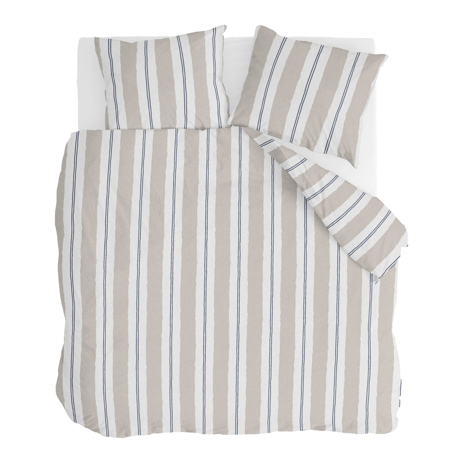Walra Remade Nautic Stripes Dekbedovertrek 200 x 220/240 cm - Zand