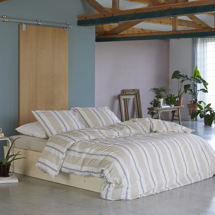 Walra Remade Nautic Stripes Dekbedovertrek 200 x 220/240 cm - Zand