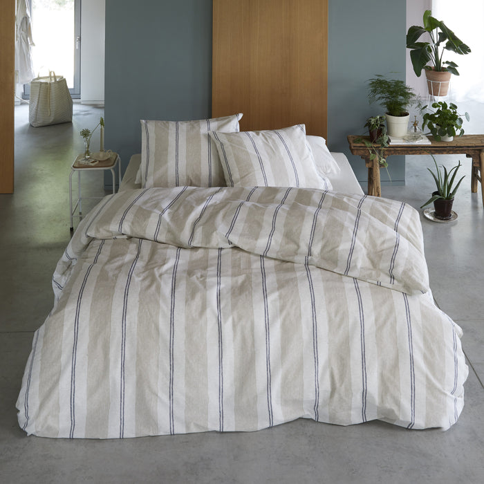 Walra Remade Nautic Stripes Dekbedovertrek 200 x 220/240 cm - Zand