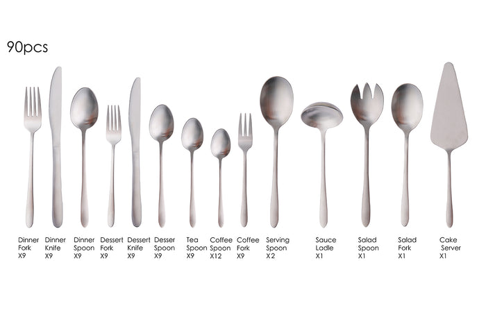 Buccan - Bestekset - London - 90 delig - Zilver
