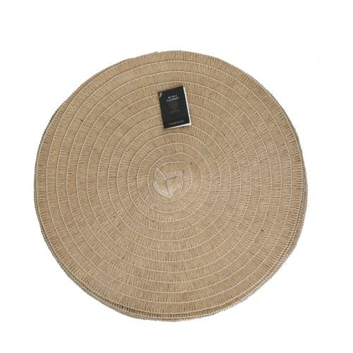 Placemats, Rond, Set van 4 Stuks, Geweven, Naturel - Creative Tops