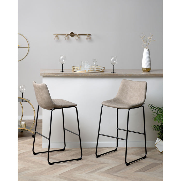 Beliani - FRANKS - Barkruk - Beige - Polyester