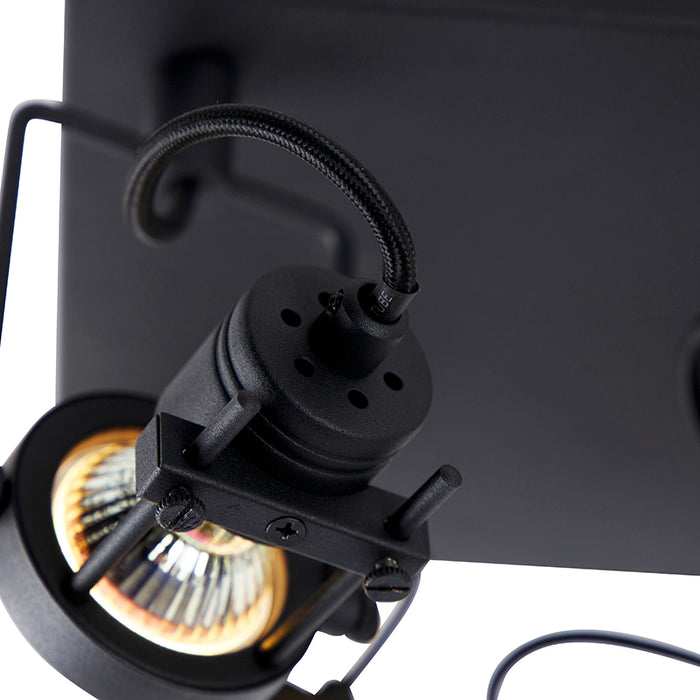 QAZQA Industriële spot zwart 4-lichts - Suplux